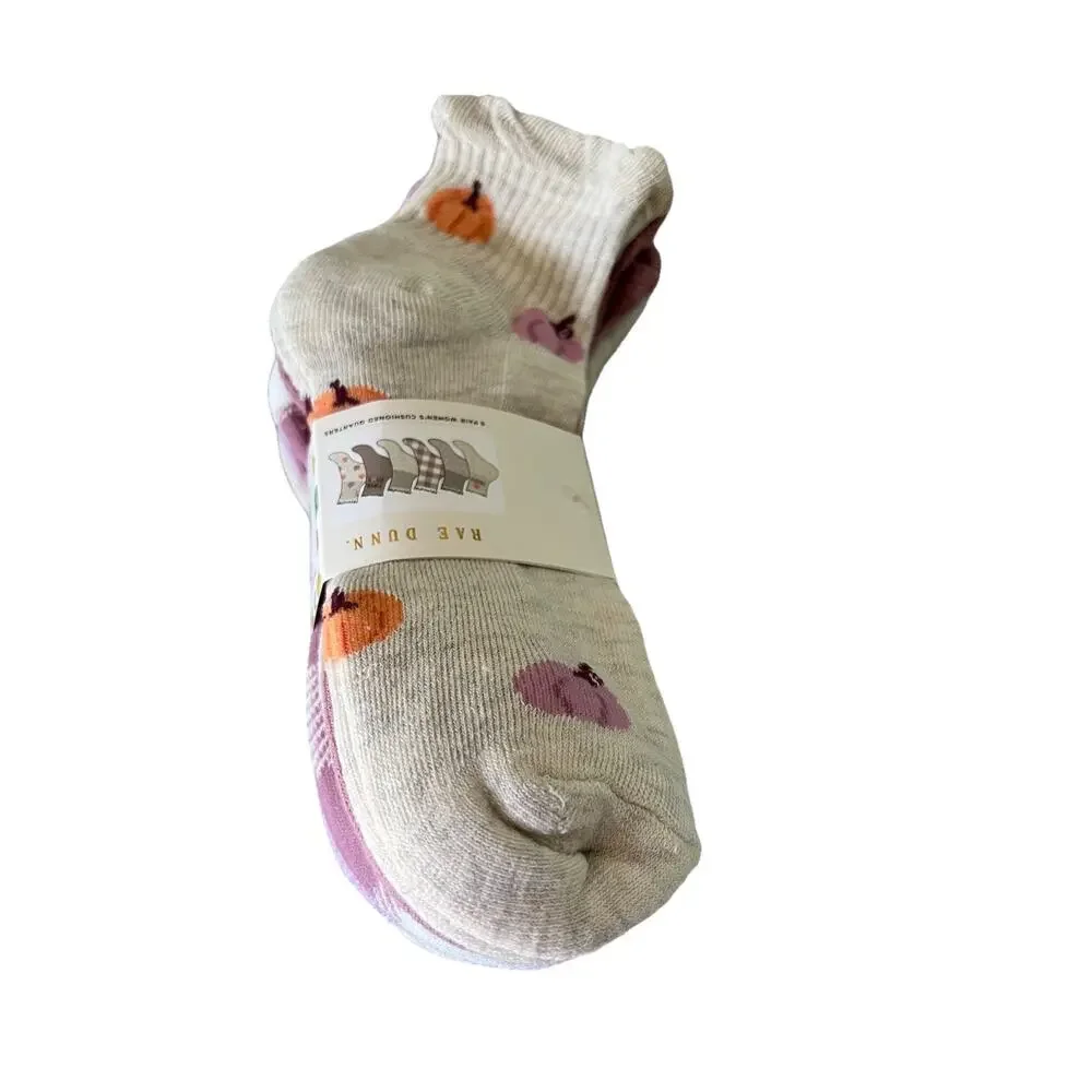 Rae Dunn 6 Pair Women's Cushioned Low Cuts Socks Fall Cozy Sock Size 9-11 NWT